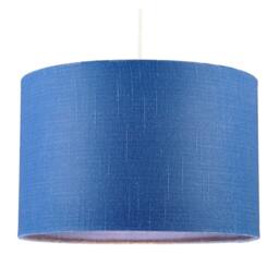 Rackhams Designer English Manor Blue Textured Linen Fabric Circular Lamp Shade - thumbnail 2