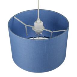 Rackhams Designer English Manor Blue Textured Linen Fabric Circular Lamp Shade - thumbnail 3