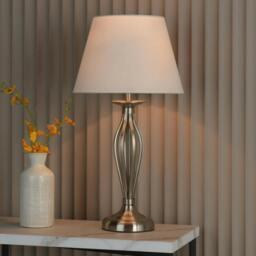 Rackhams Miranda Satin Chrome Table Lamp - thumbnail 1