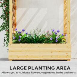 Rackhams Raised Bed for Garden with Trellis, 110 x 44 x 113 cm, Natural - thumbnail 4