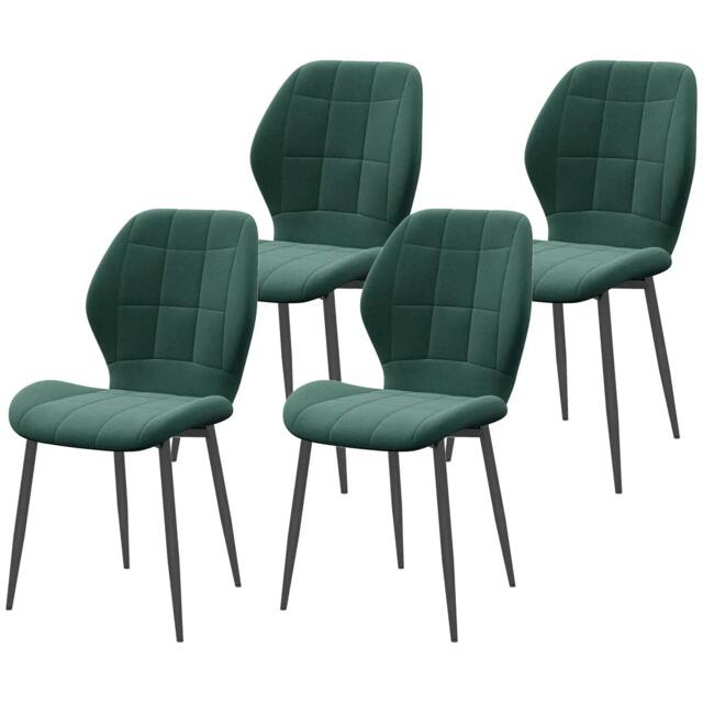 Rackhams Set of Four Flannel Relaxed Tub Dining Chairs - Green - image 1