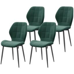 Rackhams Set of Four Flannel Relaxed Tub Dining Chairs - Green - thumbnail 1