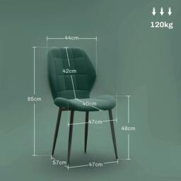 Rackhams Set of Four Flannel Relaxed Tub Dining Chairs - Green - thumbnail 3