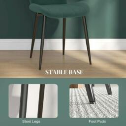 Rackhams Set of Four Flannel Relaxed Tub Dining Chairs - Green - thumbnail 6