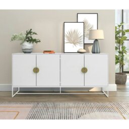 Rackhams Asia Sideboard 4 Doors in Anthracite - Grey - thumbnail 3
