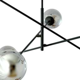 Rackhams LINEAR Pendant lamp 6 x E14 Black with Graphite Shade - thumbnail 5