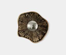Rackhams Mochi Mirror: Organic Beauty in Walnut Root Veneer & Brass - thumbnail 1