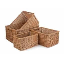 Rackhams Double Steamed Wicker Storage Basket - Small - thumbnail 2