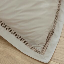 Rackhams Classic Lattice Lace Duvet Cover Set Natural - King - Natural - thumbnail 3