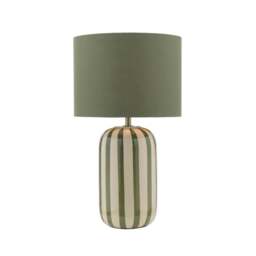 Rackhams Zella Green Striped Table Lamp - thumbnail 3