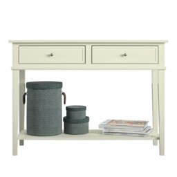 Rackhams Franklin Console Table with 2 Drawers White - White - thumbnail 1