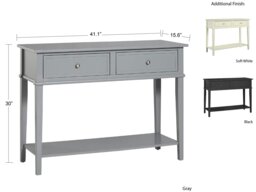 Rackhams Franklin Console Table with 2 Drawers White - White - thumbnail 3