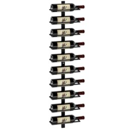 Rackhams Wall Mount Wine Rack, Wall Wine Rack for 10 Wine Bottles, Black - Black - thumbnail 2