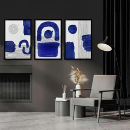 Rackhams Abstract Art Wall Art - Set of 3 Abstract Wall art Prints - A3 11.69 x 16.54 in / 29.7 x 42 cm - Satin Photo paper 280 gsm - White Frame - thumbnail 3