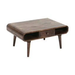 Rackhams Winnie Dark Mango Wood Coffee Table with Drawer - thumbnail 3