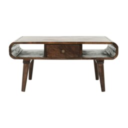 Rackhams Winnie Dark Mango Wood Coffee Table with Drawer - thumbnail 4