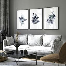 Rackhams Botanical artwork - set of 3 wall art prints - 16 x 22 inches / 40.65 cm x 56 cm - Polyester Canvas 260 gsm - Canvas wrapped - thumbnail 6