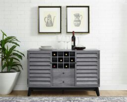 Rackhams Vaughn Wine Cabinet with 2 Doors & 2 Drawers Grey Oak - Grey - thumbnail 3