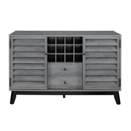 Rackhams Vaughn Wine Cabinet with 2 Doors & 2 Drawers Grey Oak - Grey