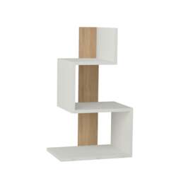 Rackhams Rosie Modern 3 Tier Side Table with Storage Multipurpose End Table 72cm - Oak-Anthracite - thumbnail 2