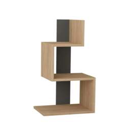 Rackhams Rosie Modern 3 Tier Side Table with Storage Multipurpose End Table 72cm - Oak-Anthracite - thumbnail 4