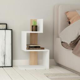 Rackhams Rosie Modern 3 Tier Side Table with Storage Multipurpose End Table 72cm - Oak-Anthracite - thumbnail 3