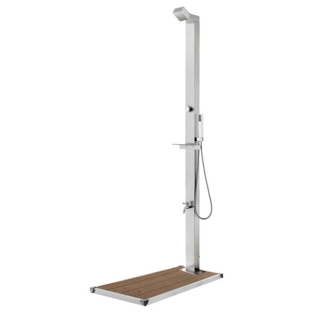 Rackhams Garden Shower with Brown Base 225 cm Stainless Steel
