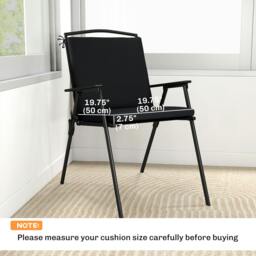 Rackhams 2Pcs Garden Chair Cushions, Waterproof Seat Pads - Cream White - thumbnail 4