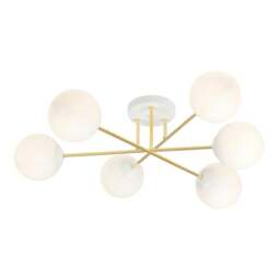Rackhams MAGNUM Ceiling lamp  6 x E14 White, Gold with White Shade - thumbnail 2