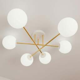 Rackhams MAGNUM Ceiling lamp  6 x E14 White, Gold with White Shade - thumbnail 5