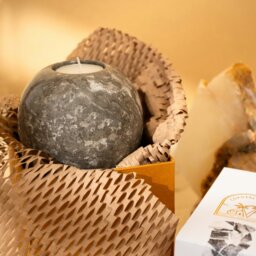 Rackhams Sphere Tea Light Marble Candle Holder in three colours - Onyx - thumbnail 4