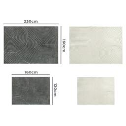 Rackhams Large Area Rug for Living Room Bedroom Plush Velvet Soft Floor Carpet - Grey - 160x230cm - thumbnail 4