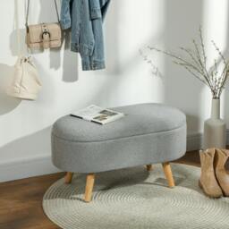 Rackhams Ottoman Storage Bench for Hallway, Living Room - Charcoal grey - thumbnail 1