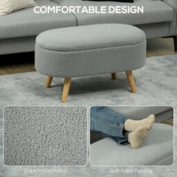 Rackhams Ottoman Storage Bench for Hallway, Living Room - Charcoal grey - thumbnail 6