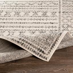 Rackhams Pisa-Geometric Grey Off-White Black Rug - 80 x 220 cm - thumbnail 5