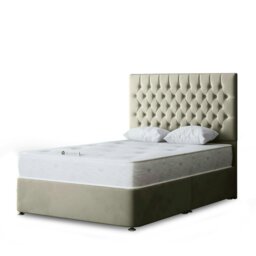 Rackhams Seraphine Divan Bed with Upholstered Headboard - Beige - King - thumbnail 2