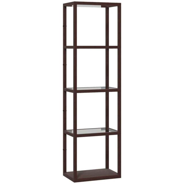 Rackhams Four-Shelf Floor Lamp - Dark Brown