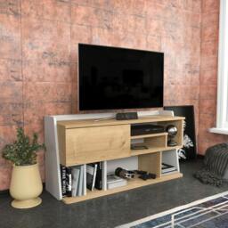 "Rackhams Raca Modern Tv Stand TV Cabinet for TV's up to 55"" - Sapphire Oak Black" - thumbnail 6