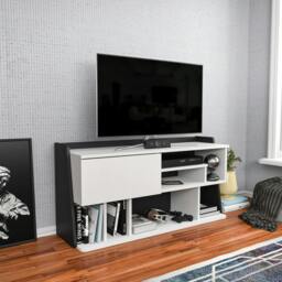 "Rackhams Raca Modern Tv Stand TV Cabinet for TV's up to 55"" - Sapphire Oak Black" - thumbnail 3