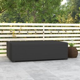 Rackhams 135x135x75cm  UV Rain Protective Cover For Garden Patio Wicker Rattan - Black - Oxford fabric - 245cm x 165cm x 66cm - thumbnail 1