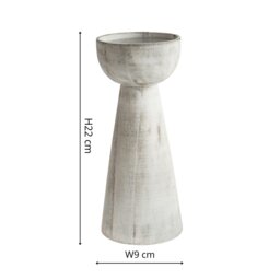 Rackhams Padstow White Wash Wooden Candle Holders 2 Pack - thumbnail 6