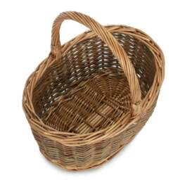 Rackhams Oval Unpeeled Willow Shopping Basket - Small - thumbnail 3