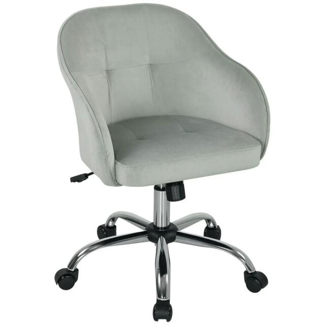 Rackhams 46-56 cm Velvet-feel Office Chair - Grey