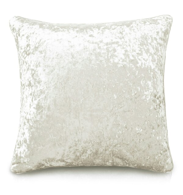 Rackhams Luxury Crushed Velvet Plain Scatter Cushion - 43cm x 43cm - Cream - image 1