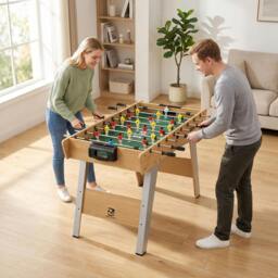 Rackhams 4ft Table Football, Foosball Table Game for Adults, Natural Wood - thumbnail 1