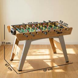Rackhams 4ft Table Football, Foosball Table Game for Adults, Natural Wood - thumbnail 3