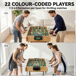 Rackhams 4ft Table Football, Foosball Table Game for Adults, Natural Wood - thumbnail 5