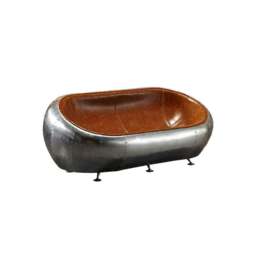Rackhams Aviator Airplane Tub Two Seater Sofa, Aluminum Loveseat - Brown - thumbnail 2