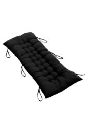 Rackhams 40x110cm Black Garden Beach Cushion Sun Lounger Cushion with Straps for Recliners, Beach & Office Chairs - Black - One Size - thumbnail 3