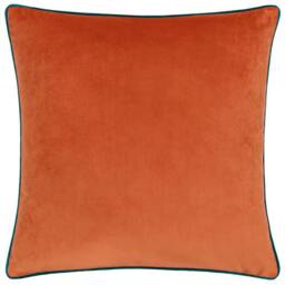 Rackhams Meridian Velvet Cushion Cover - Orange Tiger/Teal - 45cm x 45cm - Orange Tiger/Teal - 100% Polyester - thumbnail 2